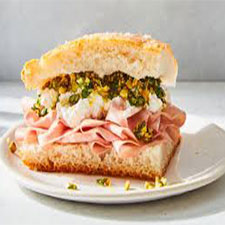 Whole wheat chicken mortadella with cheese